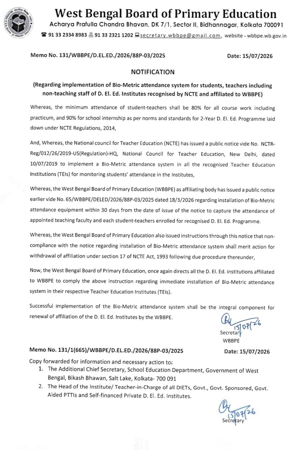 Important Notice WBBPE